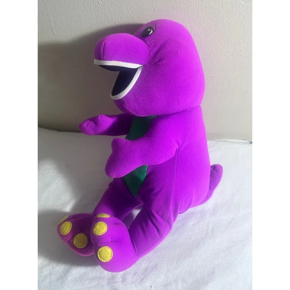 Vintage 1992 Playskool Talking Barney Talking Purple Dinosaur Plush Toy Works